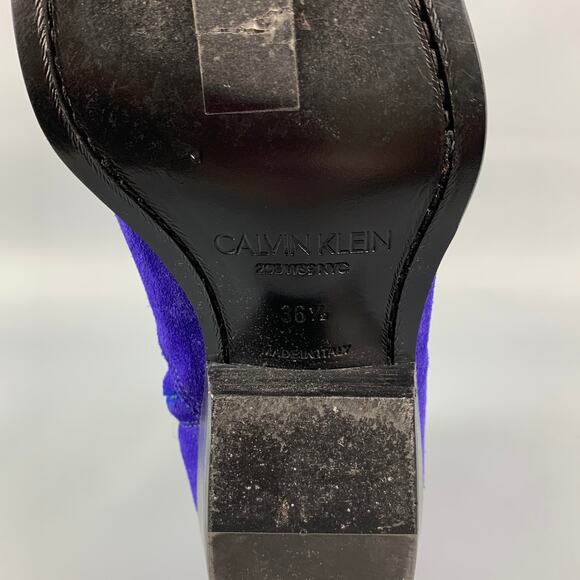 CALVIN KLEIN 205W39NYC Size 6.5 Purple Leather Ankle Boots - Picture 7 of 7